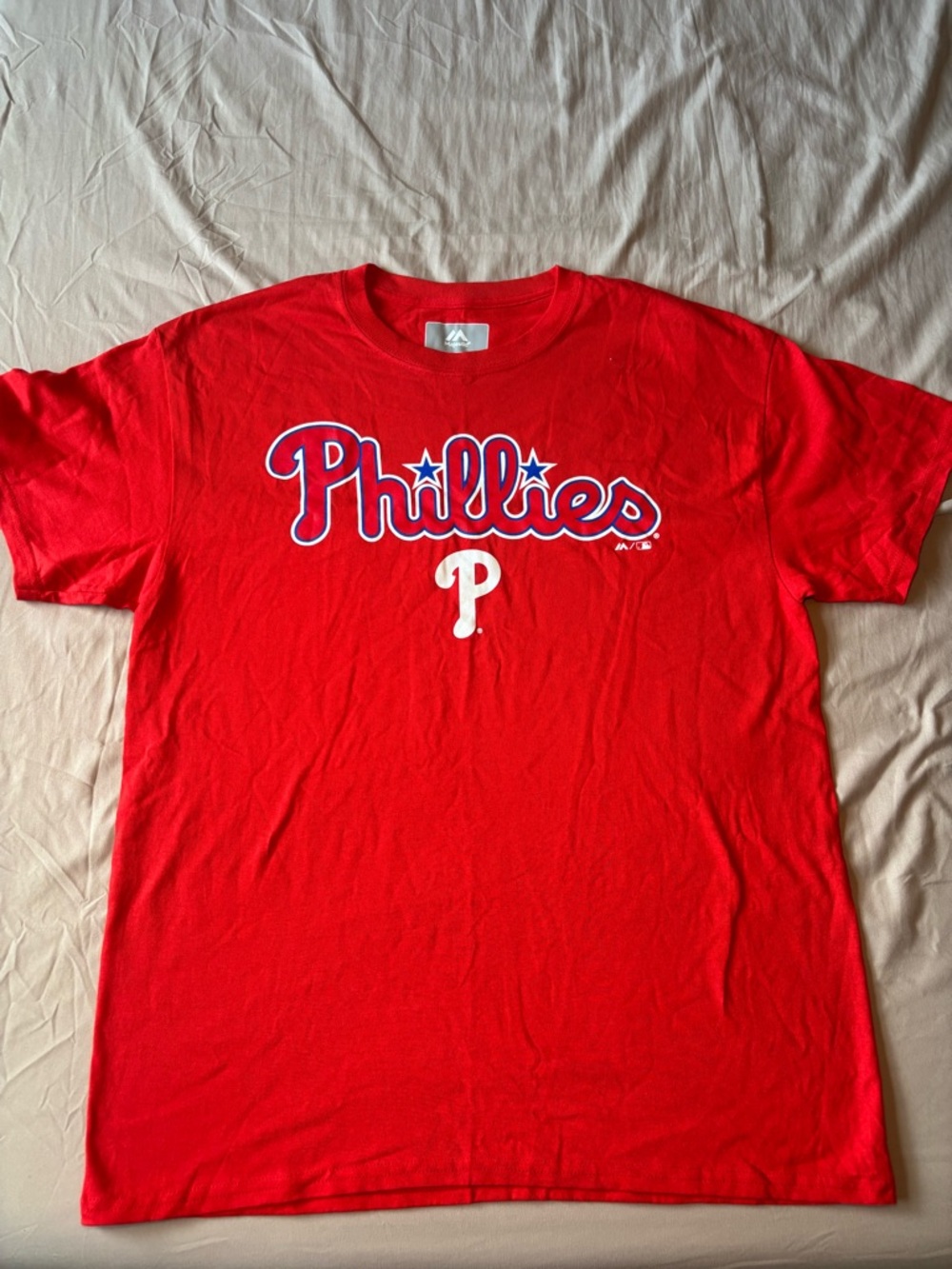 Majestic Phillies Red Script Logo Tee